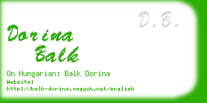 dorina balk business card